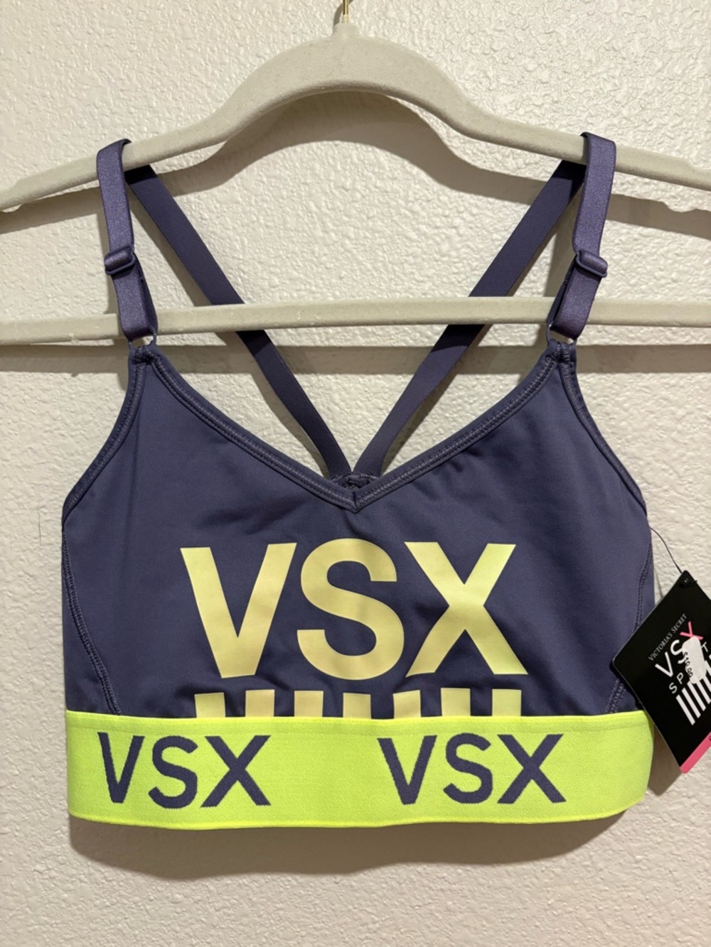 Victoria's Secret VSX Grey & Neon Yellow Sports Bra